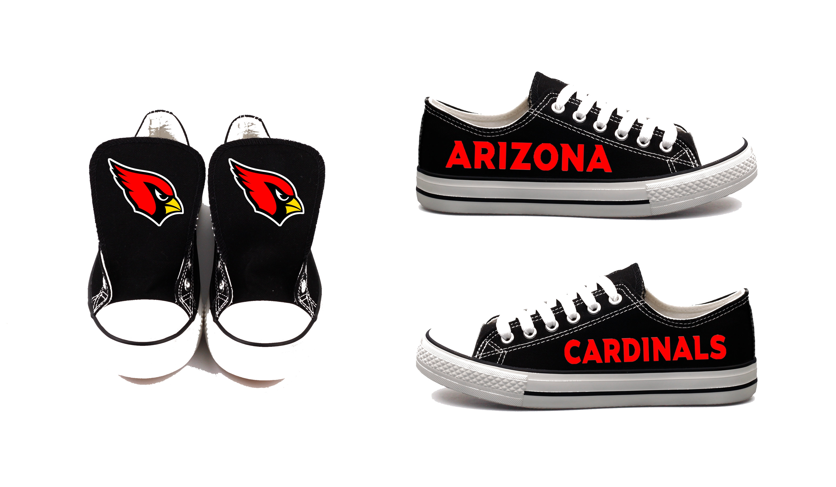 Women's NFL Arizona Cardinals Repeat Print Low Top Sneakers 004
